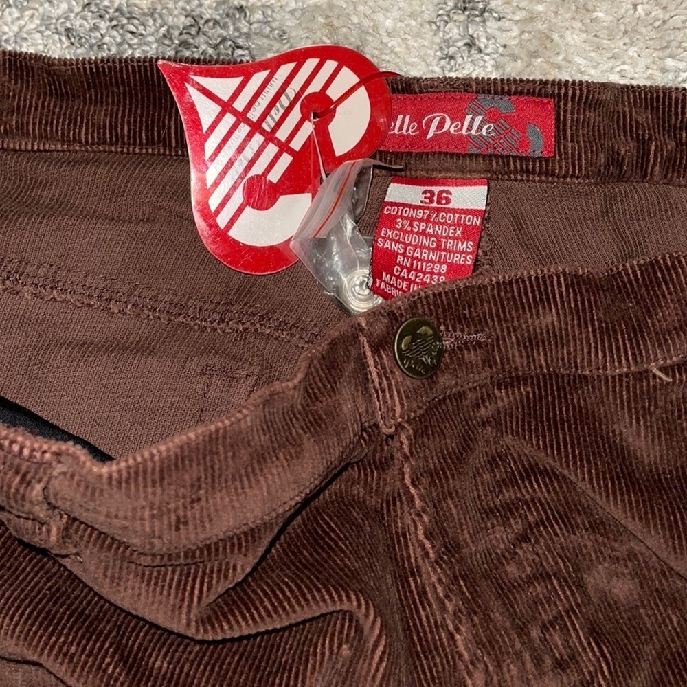 Vintage Boho Stretch Corduroy Pelle Pelle Ribbon Pants - Picture 7 of 11